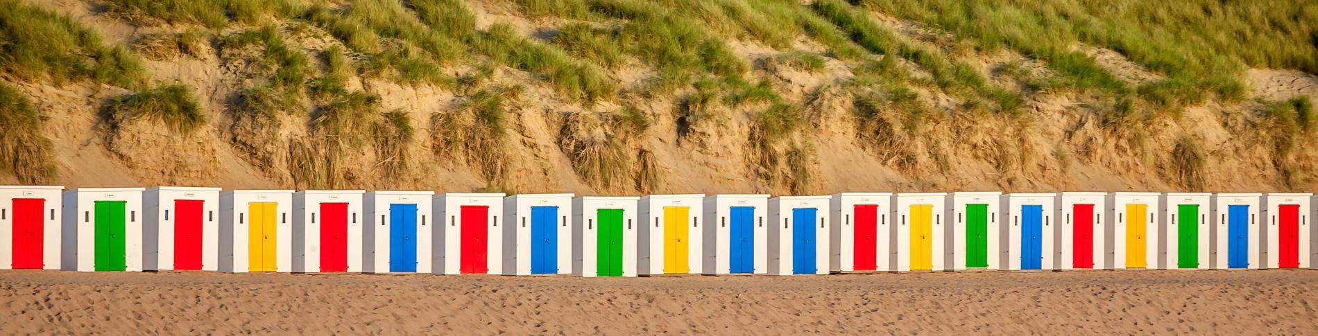 Row of beach huts