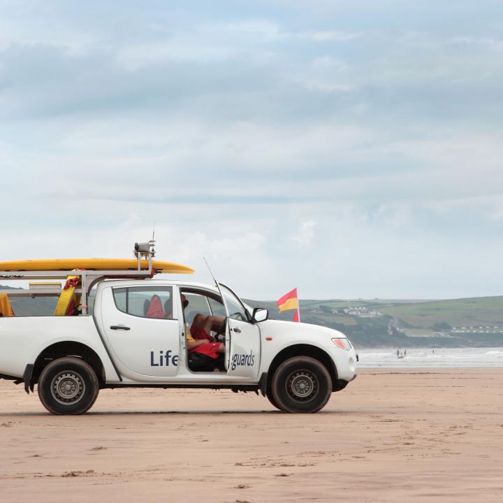 RNLI Lifeguards on Woolacombe Beach North Devon